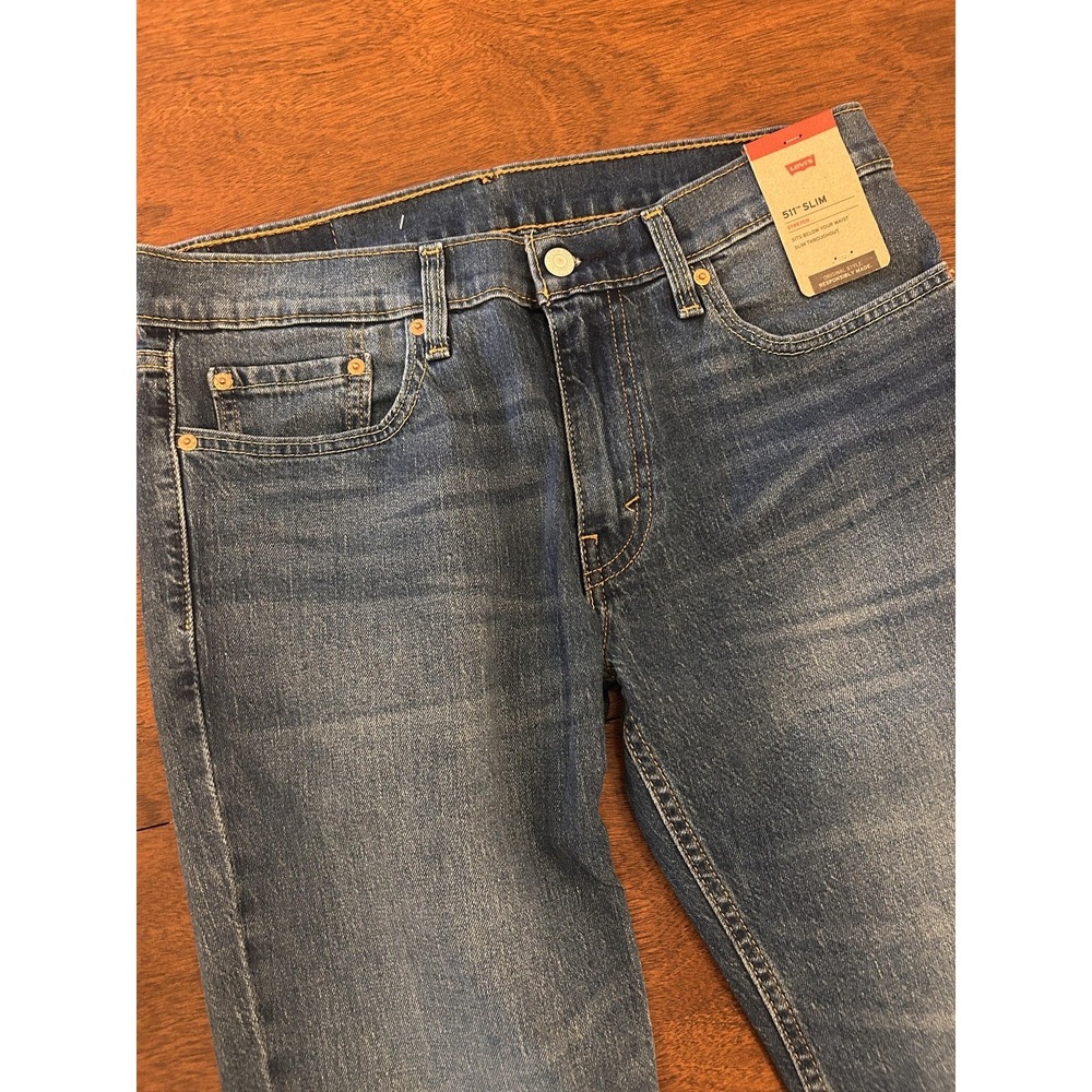 Levi's Jeans Mens 511 Slim Straight Blue Stretch Denim 32x30 Casual